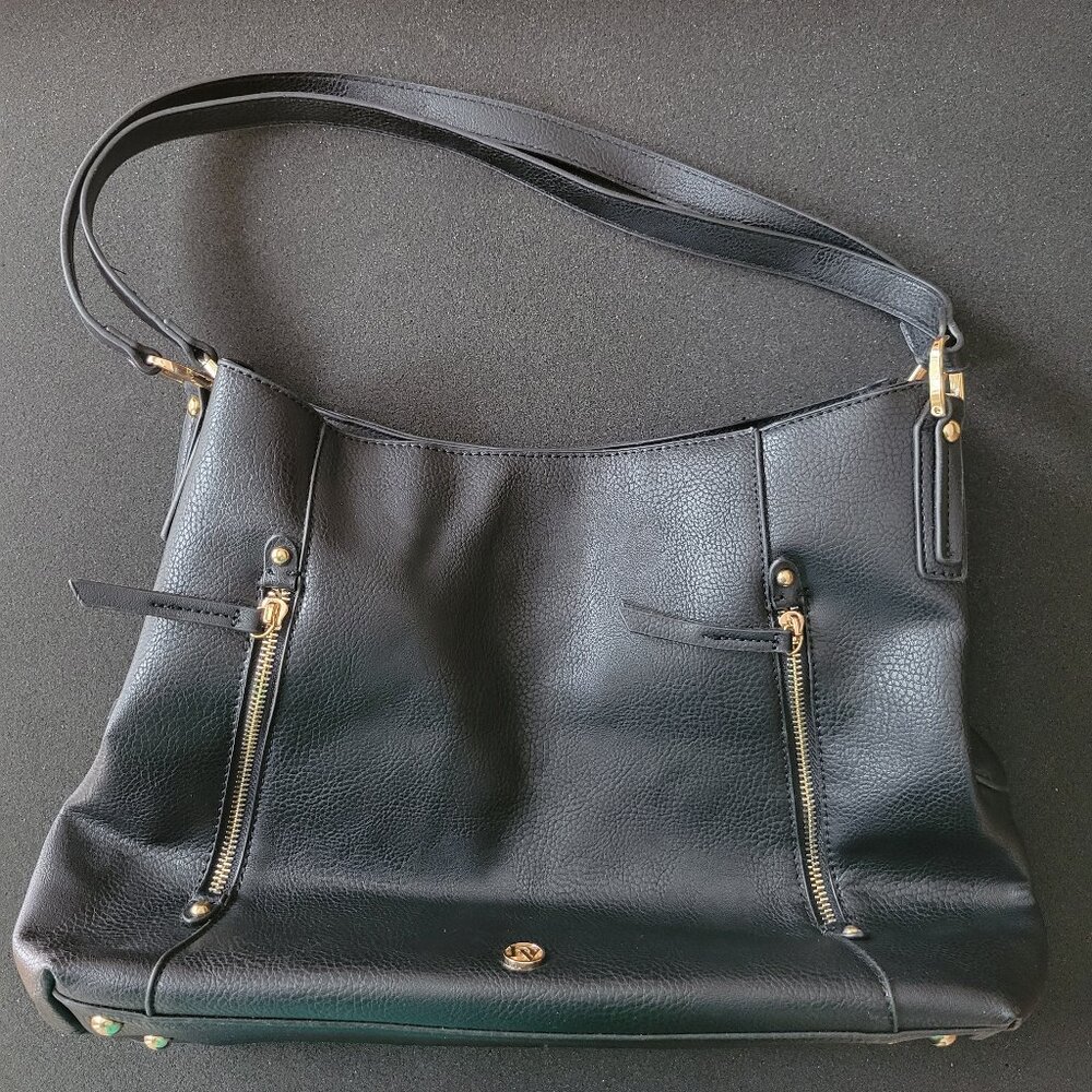 Black Vinyl Shoulder Bag - BRAND NEW, NEVER USED